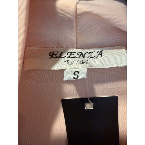 Nasty Gal Blush Pink Satin Drape Plunging Long Sleeve Blouse Shirt Top S - Picture 3 of 9